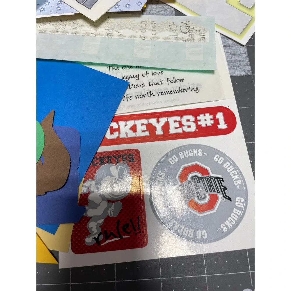 Scrapbook Supply Lot Foster RV Park Ohio State Buckeyes Metallic Paper 8.5x11‎